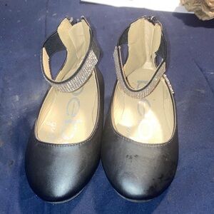 Bebe Elegant Black Dress Shoes with Glitter Strap